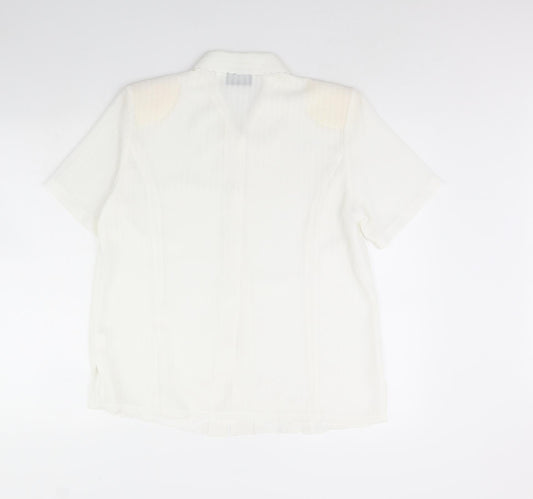 Clothes Contact Womens White   Basic Button-Up Size 12  - Shoulder Pads