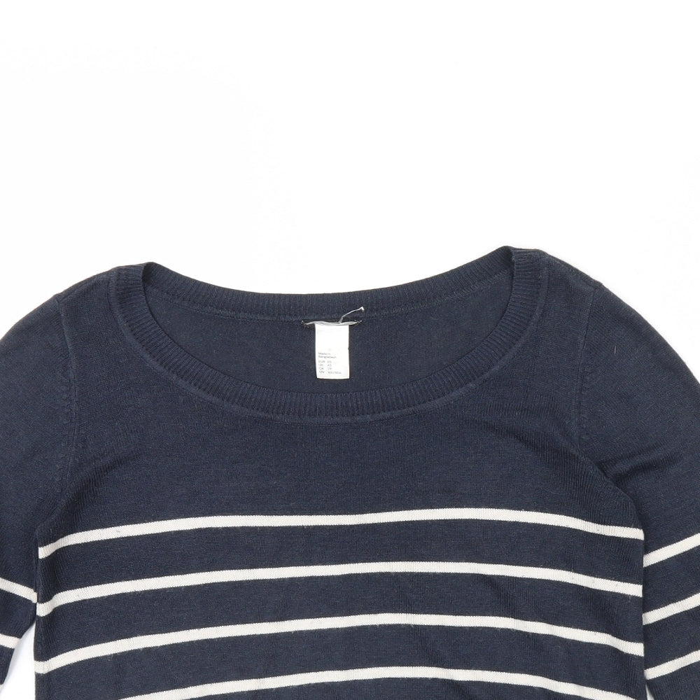 Preworn Womens Blue Striped  Pullover Jumper Size XS