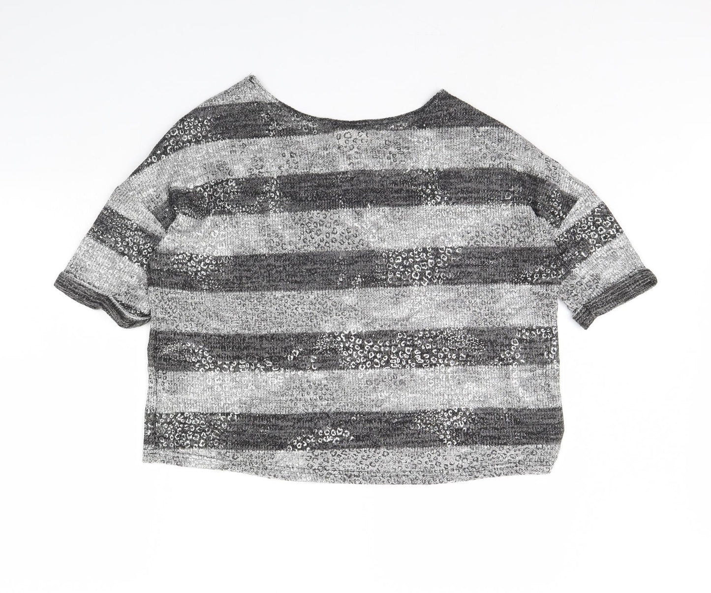 New Look Womens Black Striped  Pullover Jumper Size 12