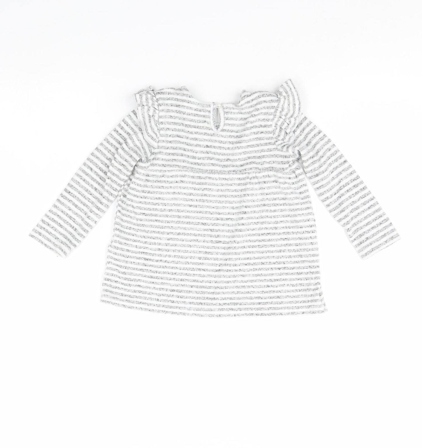 Primark Baby Grey Striped  Basic Blouse Size 18-24 Months