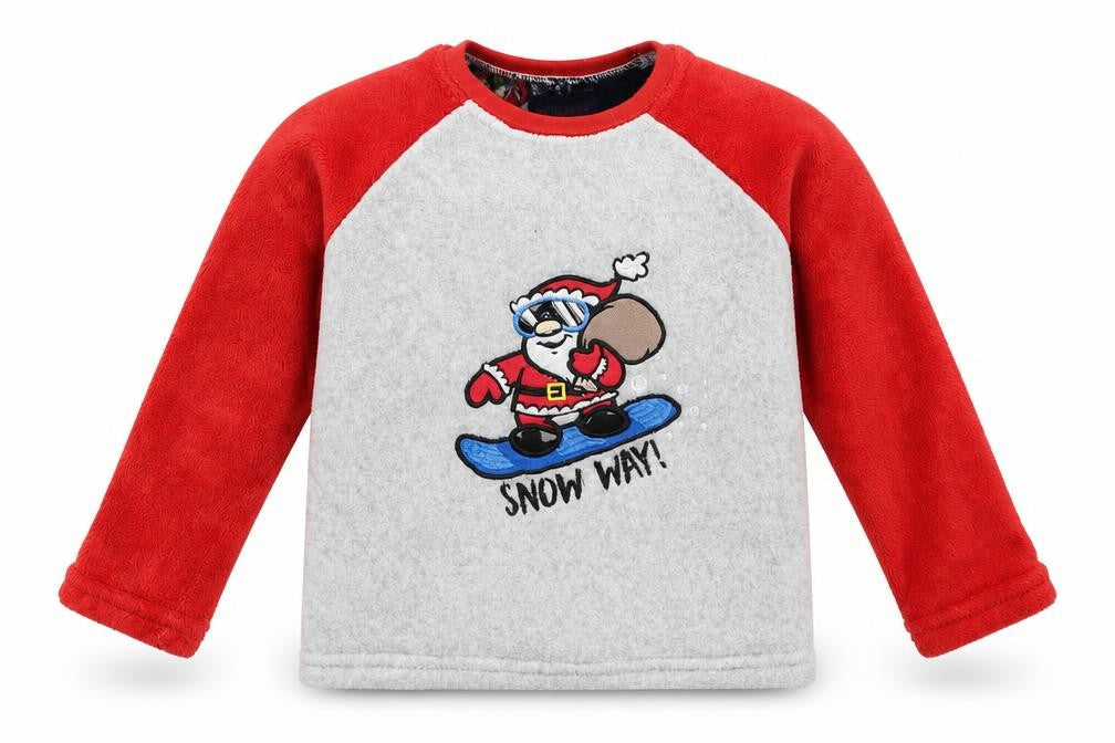 Primark Boys Multicoloured    Pyjama Top Size 3-4 Years  - Santa Claus Logo
