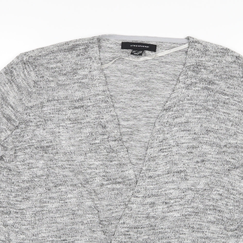Atmosphere Womens Grey Herringbone  Wrap Jumper Size 6  - Wrap Style Cardigan