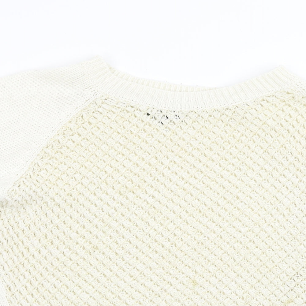 Soon Womens Ivory  Knit Pullover Jumper Size 16