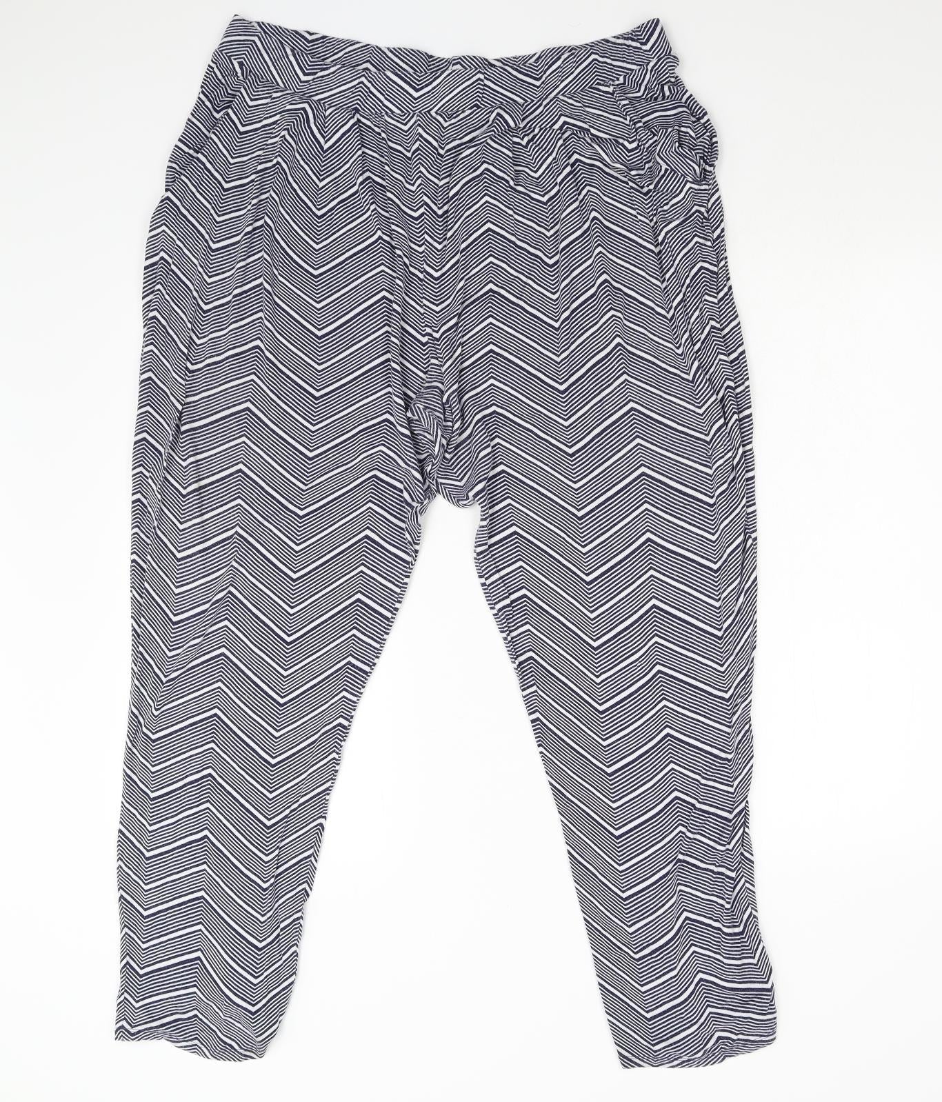 Intuition Womens Blue Geometric  Trousers  Size 20 L28 in