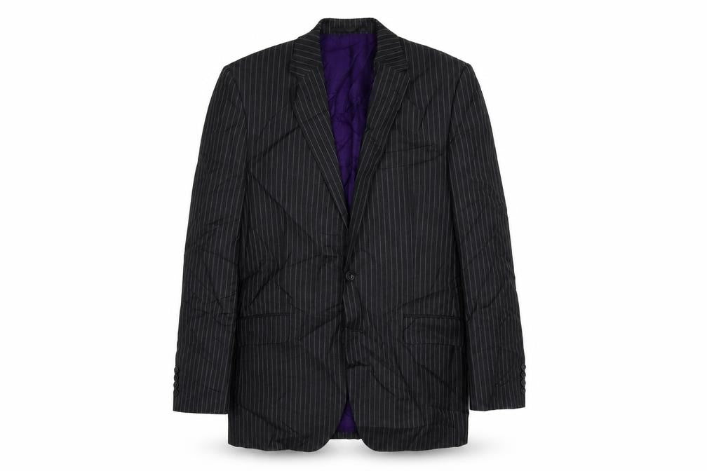 M&S Mens Black Striped  Jacket Suit Jacket Size 40