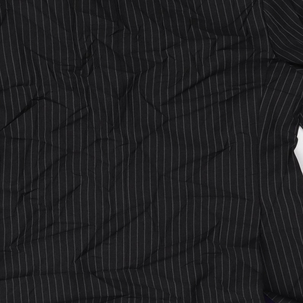 M&S Mens Black Striped  Jacket Suit Jacket Size 40