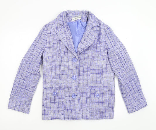 Wardrobe Womens Blue Check  Jacket Suit Jacket Size 12