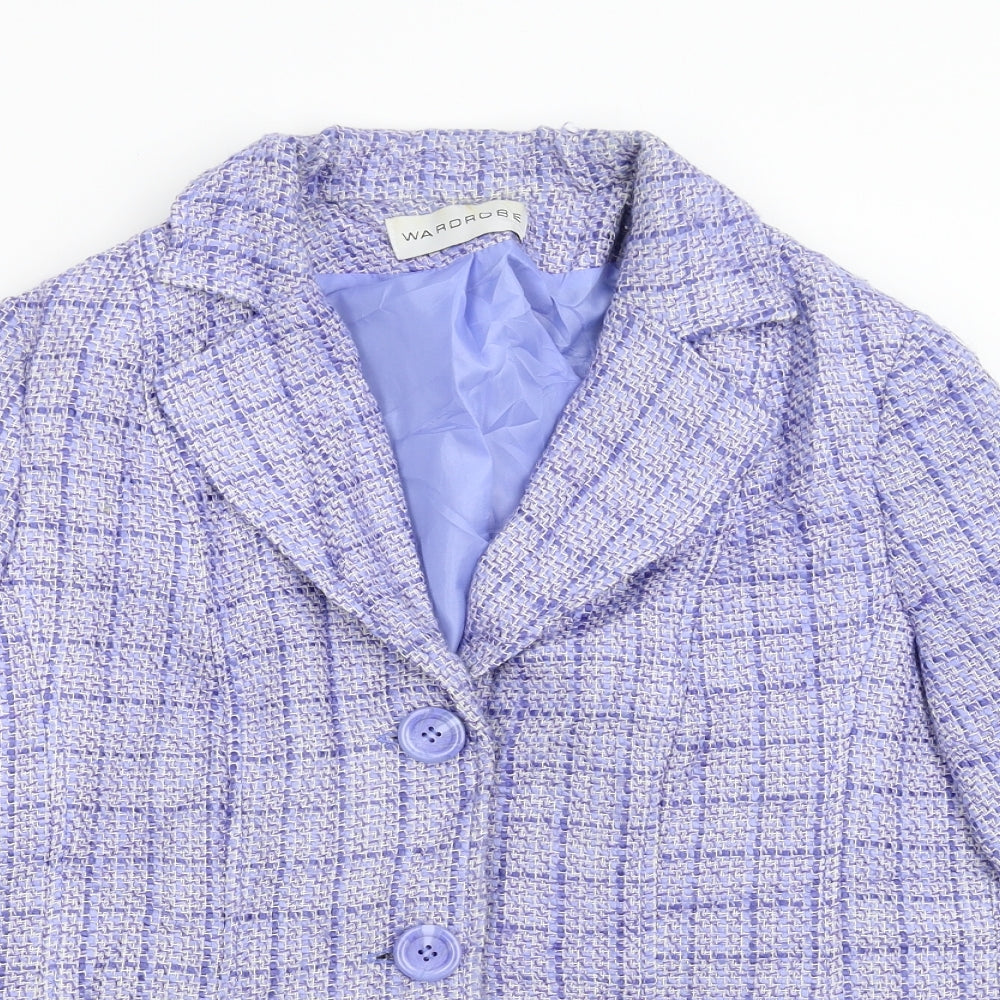 Wardrobe Womens Blue Check  Jacket Suit Jacket Size 12
