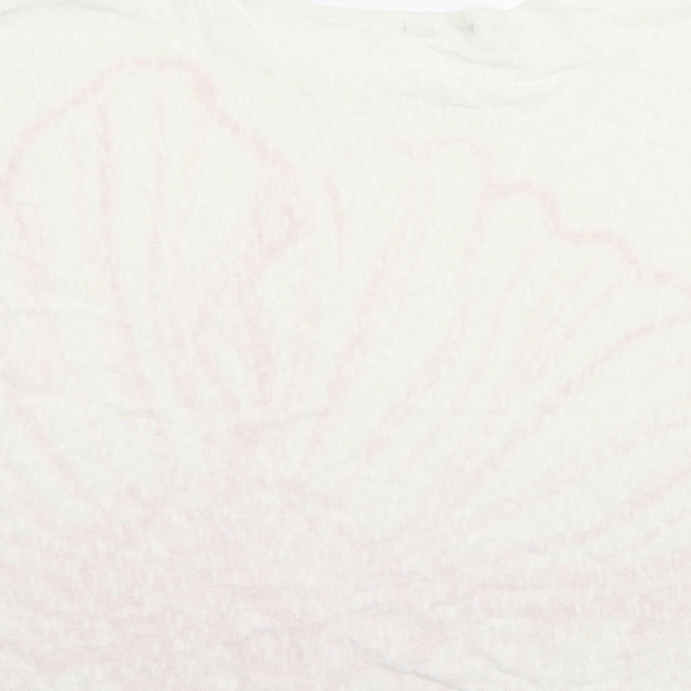Roman Womens White Floral  Basic Blouse Size 12