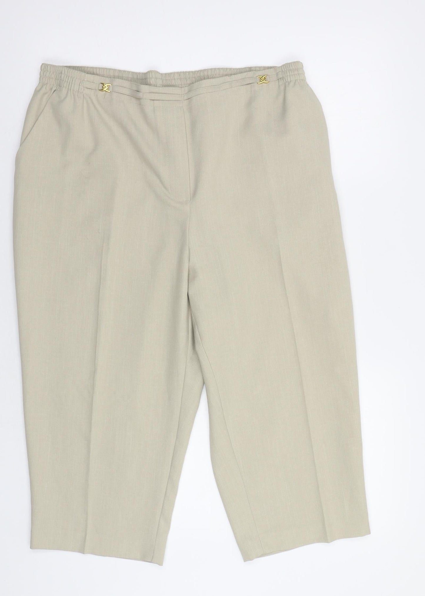 Canda Womens Beige   Cropped Trousers Size 20 L23 in