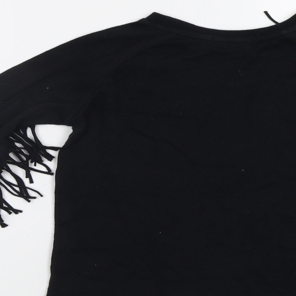 H&M Girls Black   Pullover Sweatshirt Size 8-9 Years