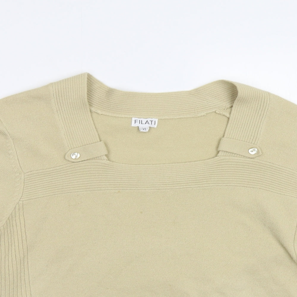 Filati Womens Beige   Pullover Jumper Size XL