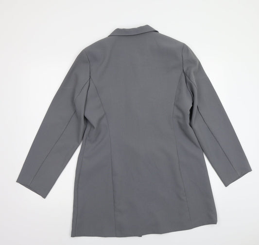 Ivory Womens Grey   Overcoat Blazer Size 14