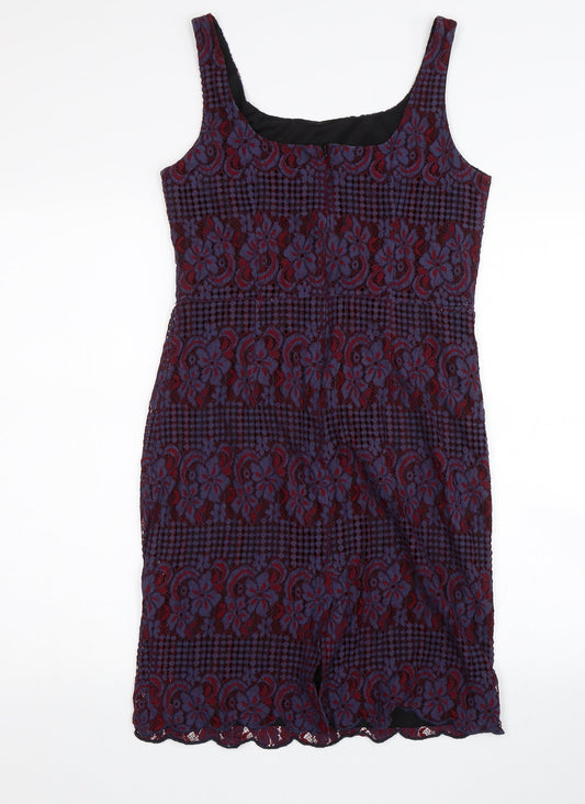 Wills Lifestyle Womens Blue Floral  Shift  Size M