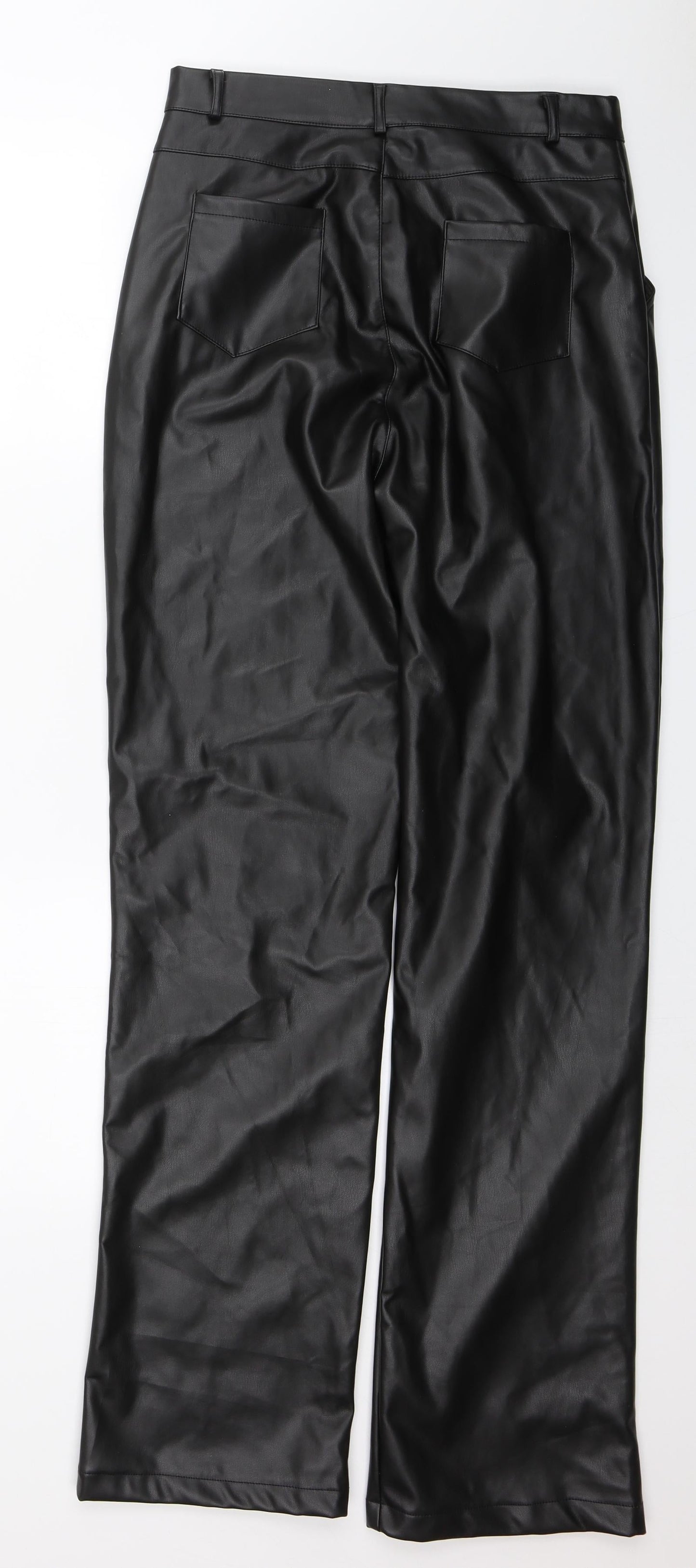 PRETTYLITTLETHING Womens Black   Trousers  Size 10 L32 in
