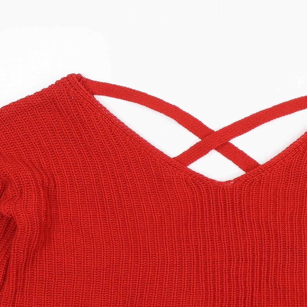 Divided Womens Red   Pullover Jumper Size XS