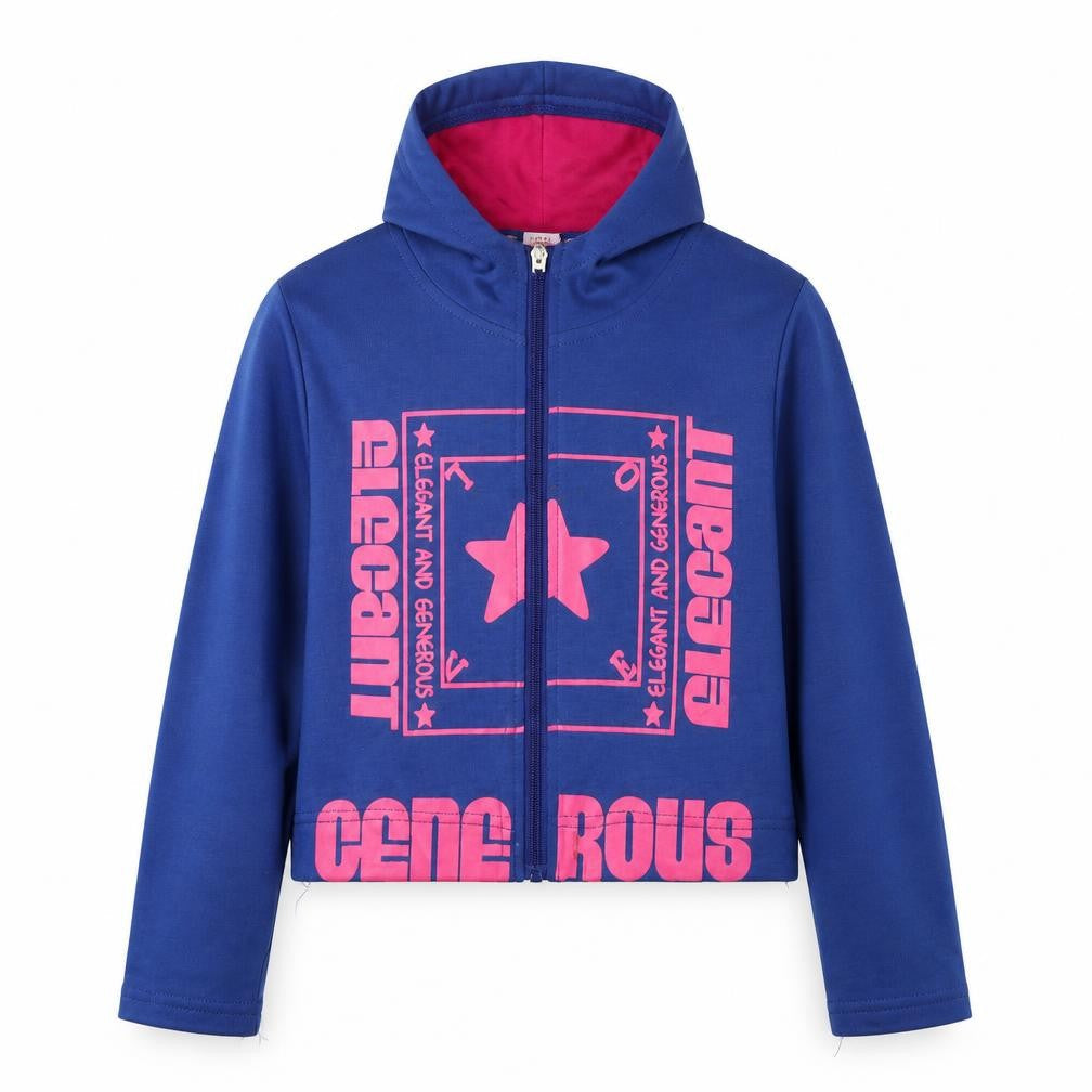Niebieski Girls Blue   Full Zip Hoodie Size 11-12 Years