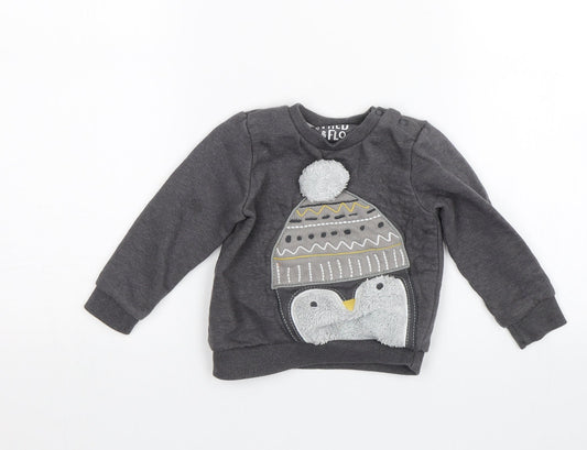 Fred & Flo Baby Grey   Pullover Jumper Size 12-18 Months