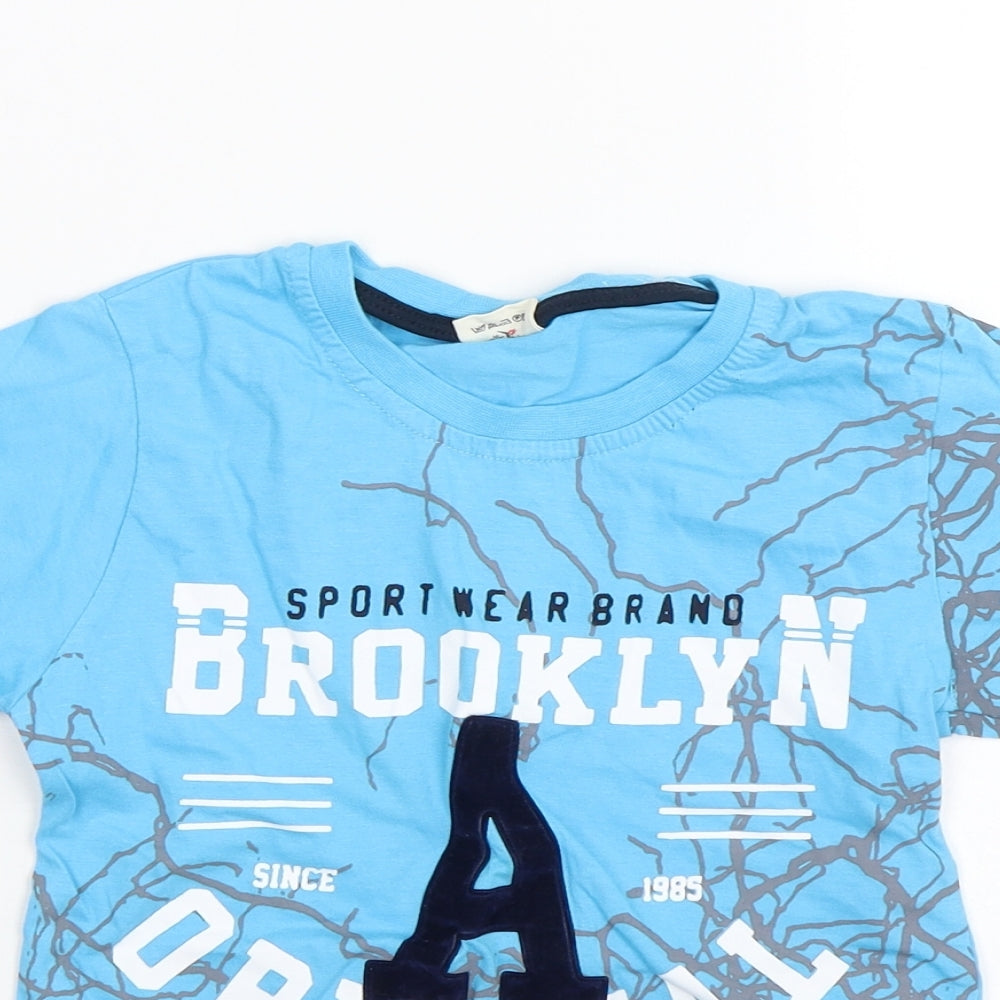 Macca Boy Boys Blue   Basic T-Shirt Size 7 Years  - Brooklyn