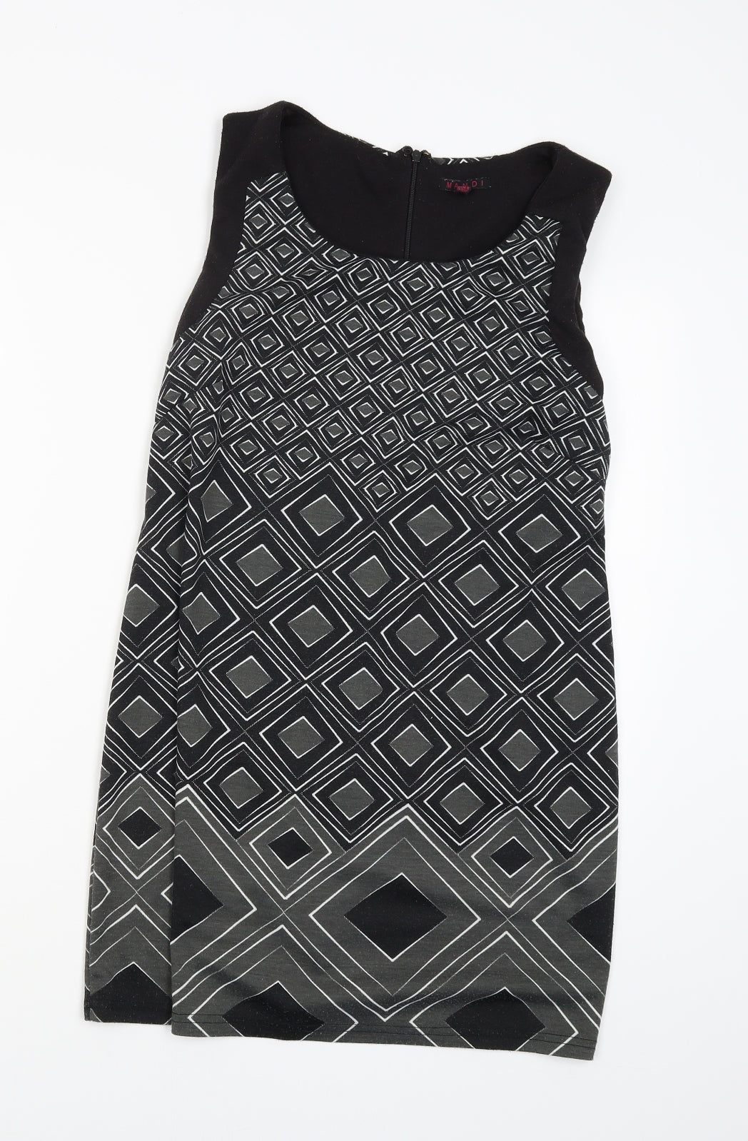 Mandi Womens Black Argyle/Diamond  Tank Dress  Size 12