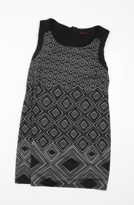 Mandi Womens Black Argyle/Diamond  Tank Dress  Size 12