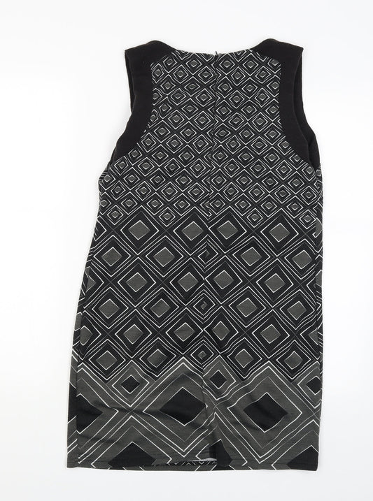 Mandi Womens Black Argyle/Diamond  Tank Dress  Size 12