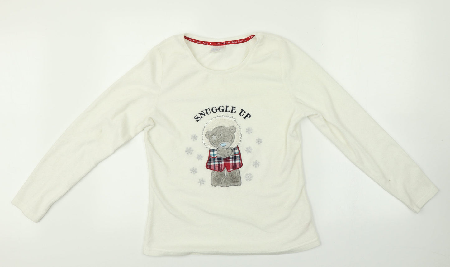 Me To You Womens White    Pyjama Top Size 8