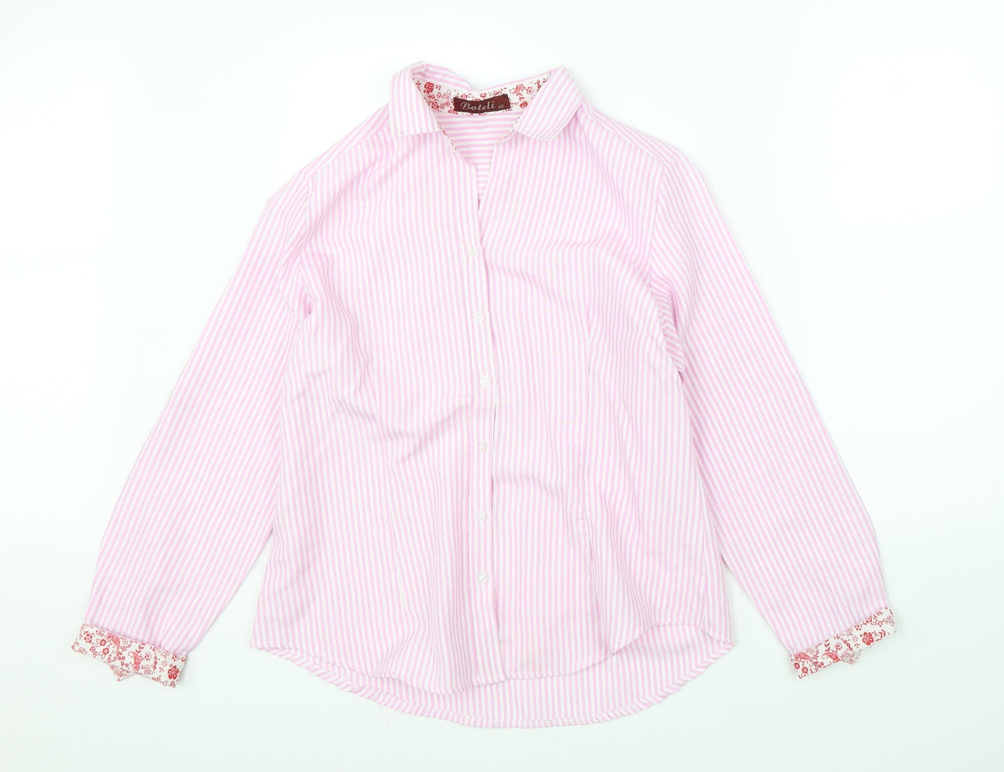Boteli Mens Pink Striped   Button-Up Size 46