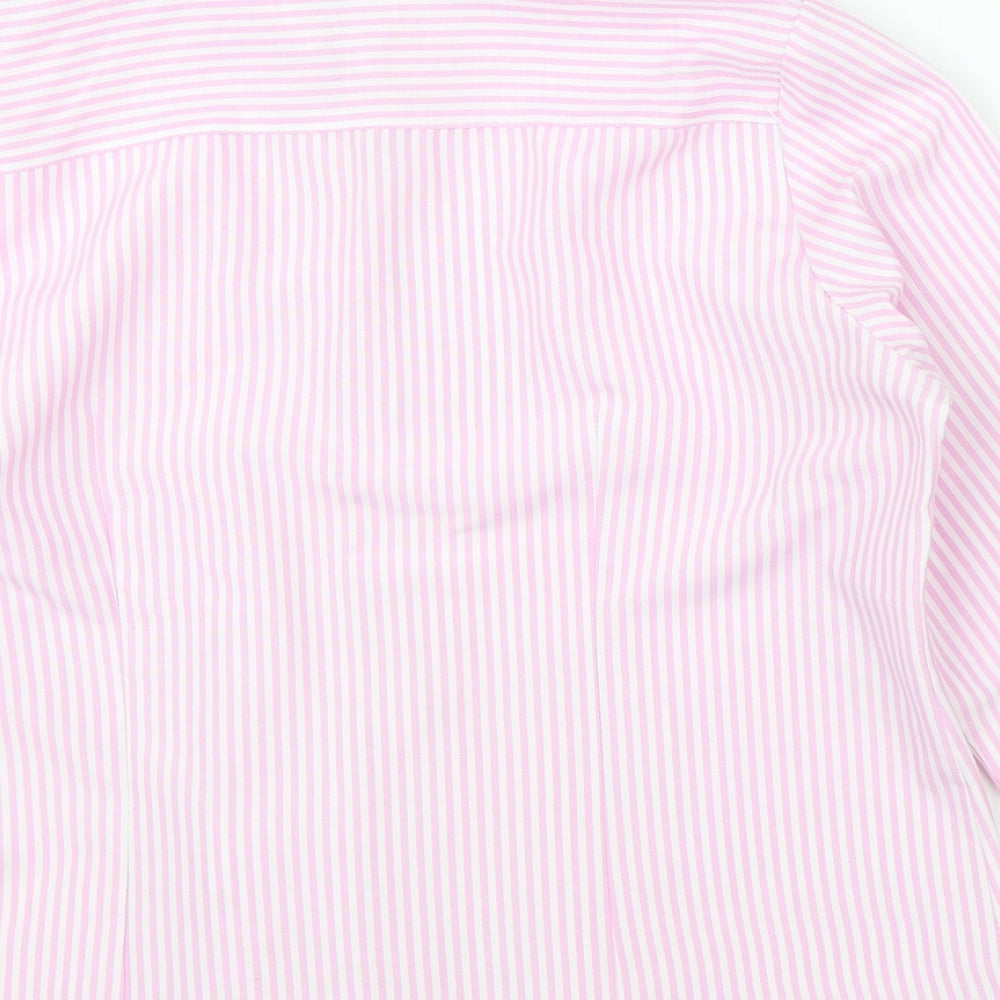 Boteli Mens Pink Striped   Button-Up Size 46