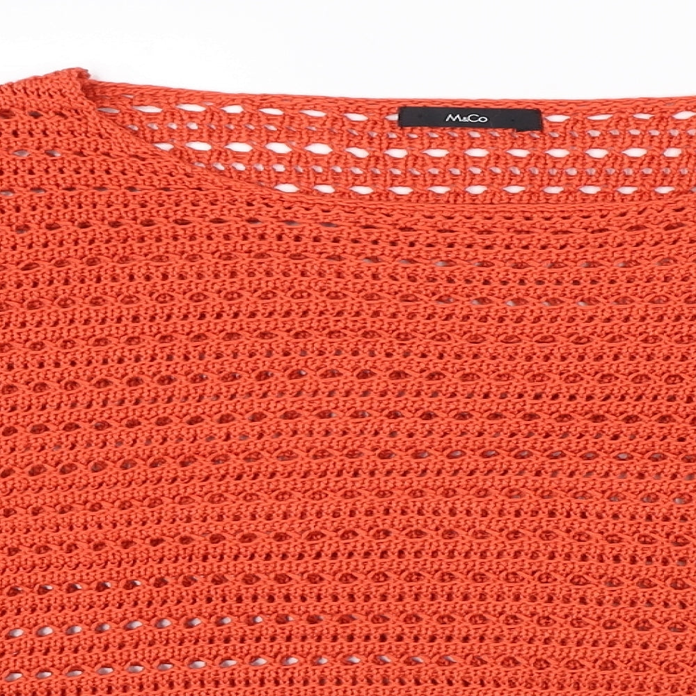 M&Co Womens Orange  Knit Pullover Jumper Size 16