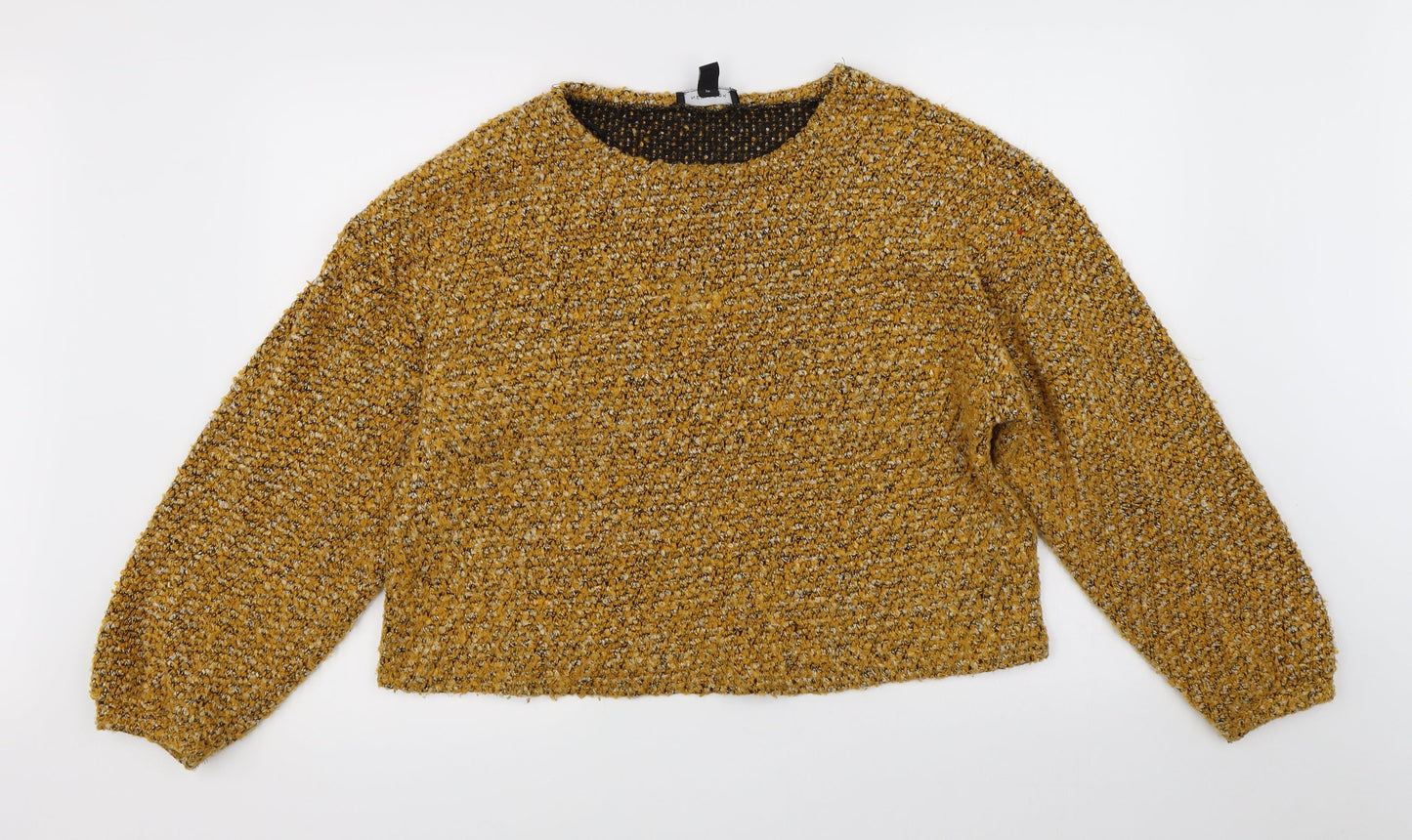 New Look Womens Yellow  Knit Pullover Jumper Size L