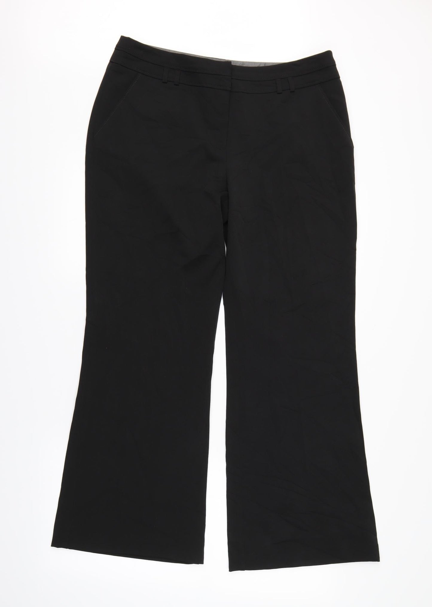 South Womens Black   Trousers  Size 14 L30 in