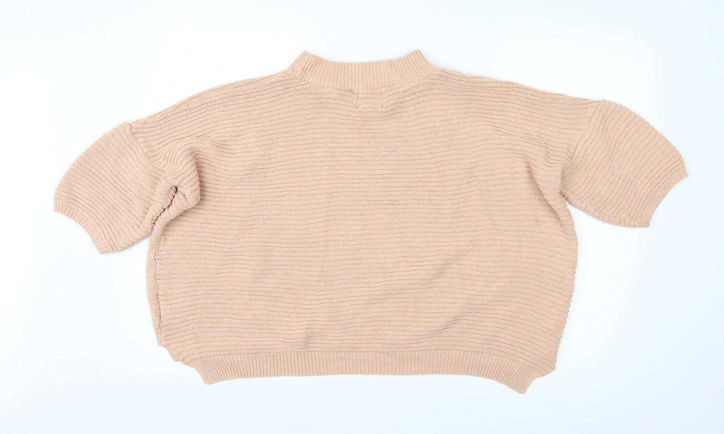 Preworn Womens Pink Striped  Pullover Jumper Size S