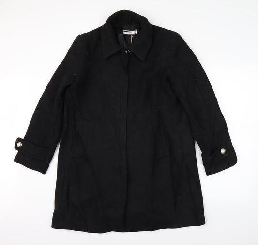 MNG Womens Black   Overcoat Coat Size M