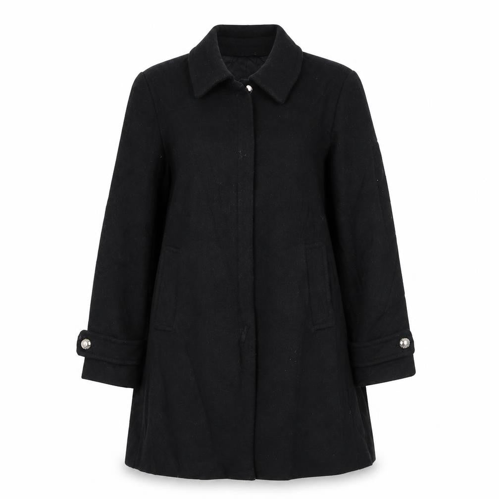 Mango Womens Black   Overcoat Coat Size M