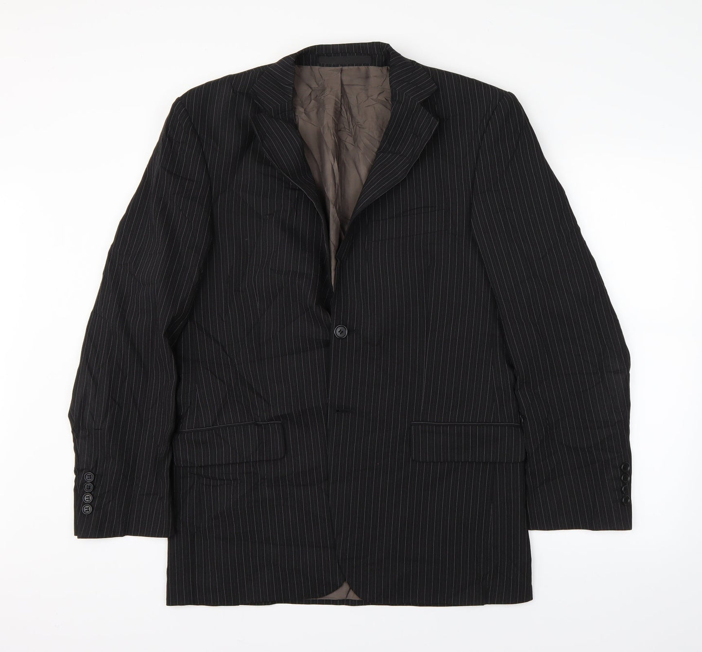 M&S Mens Black Striped  Jacket Suit Jacket