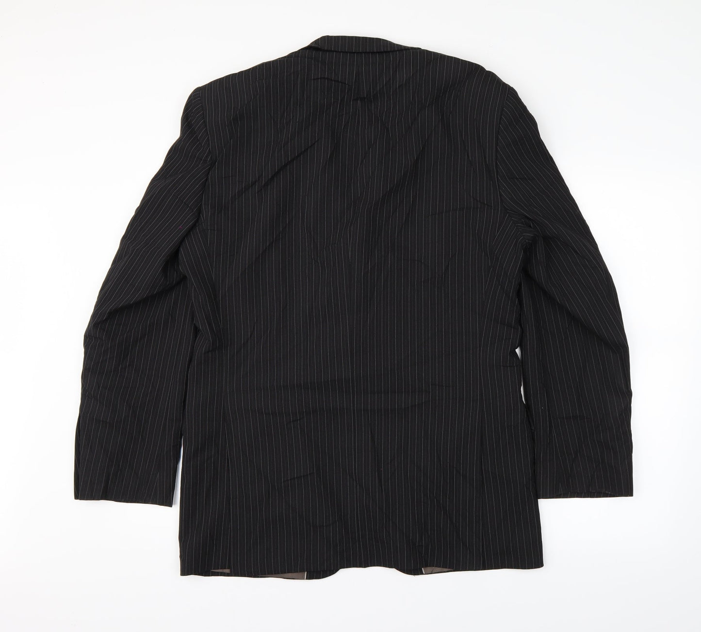 M&S Mens Black Striped  Jacket Suit Jacket