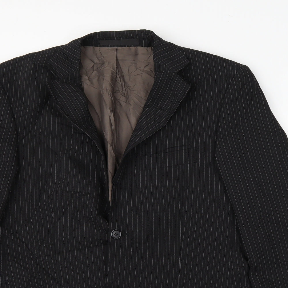 M&S Mens Black Striped  Jacket Suit Jacket