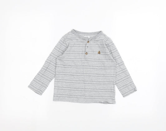 Gap Girls Grey Striped  Basic T-Shirt Size 3 Years