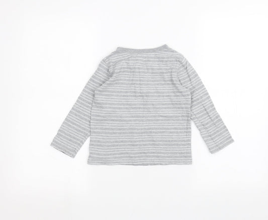 Gap Girls Grey Striped  Basic T-Shirt Size 3 Years
