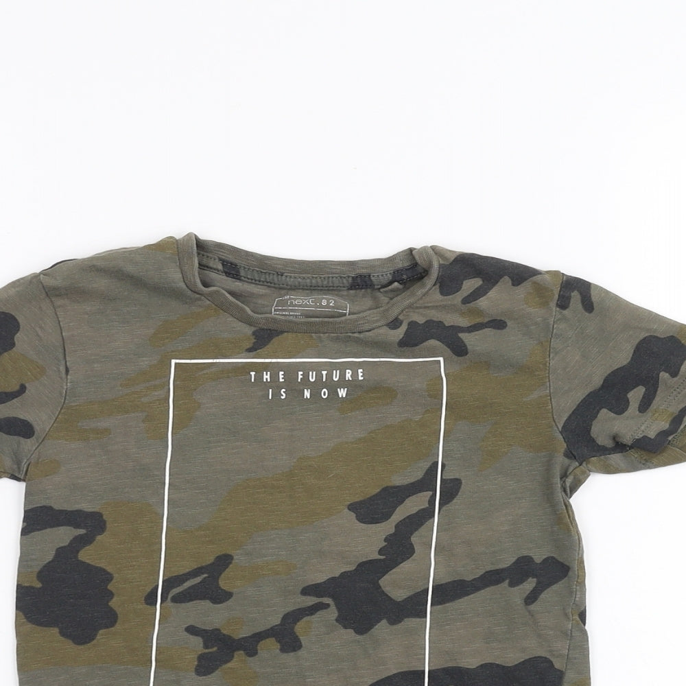 NEXT Boys Green Camouflage  Basic T-Shirt Size 3 Years