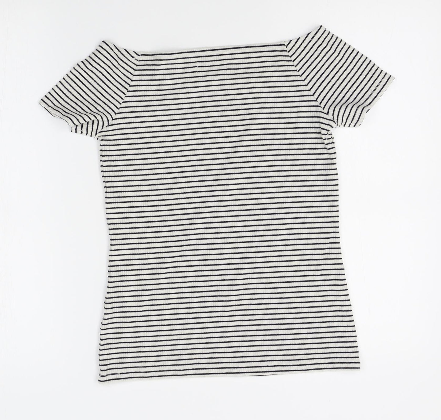 RR Womens White Striped  Pullover Jumper Size M