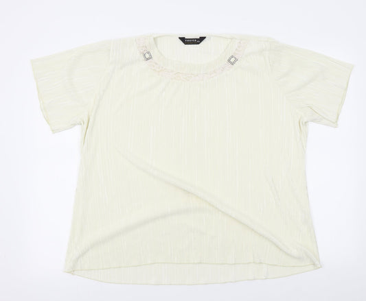 Forever Womens Ivory   Basic Blouse Size 2XL