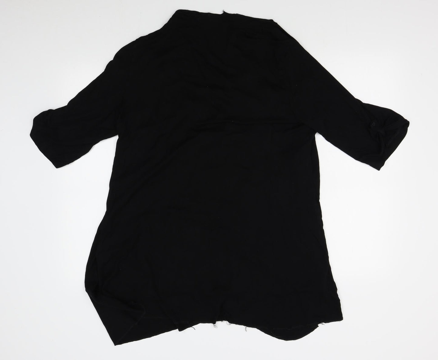 Preworn Womens Black Animal Print  Wrap Jumper Size 20  - shirt insert