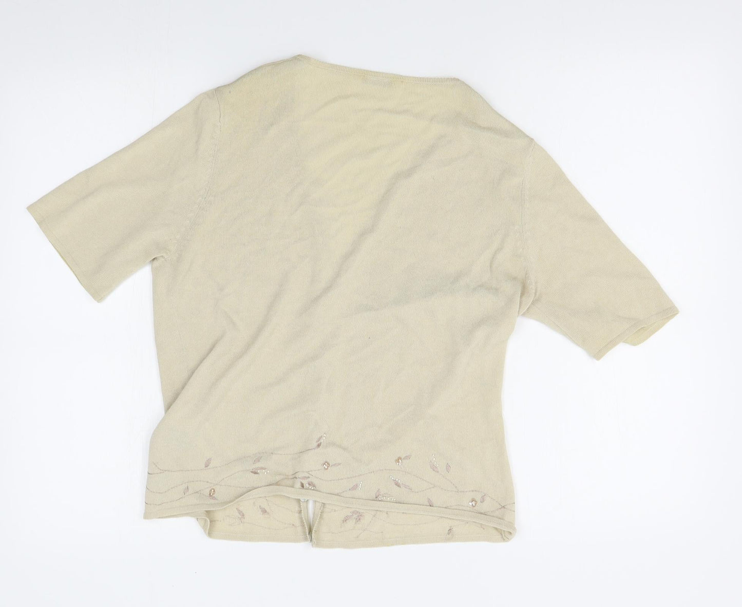 M&S Womens Beige   Cardigan Jumper Size 14