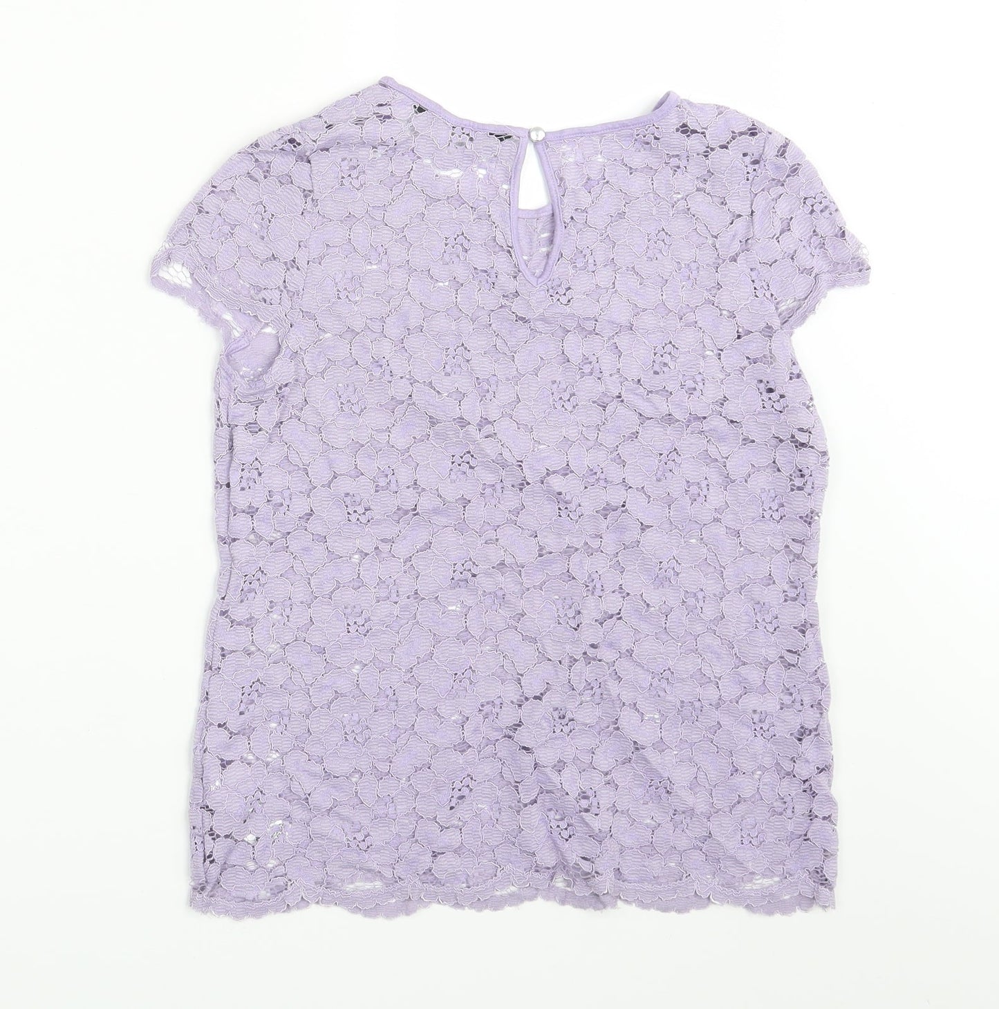 Dorothy Perkins Womens Purple Floral  Basic Blouse Size 8