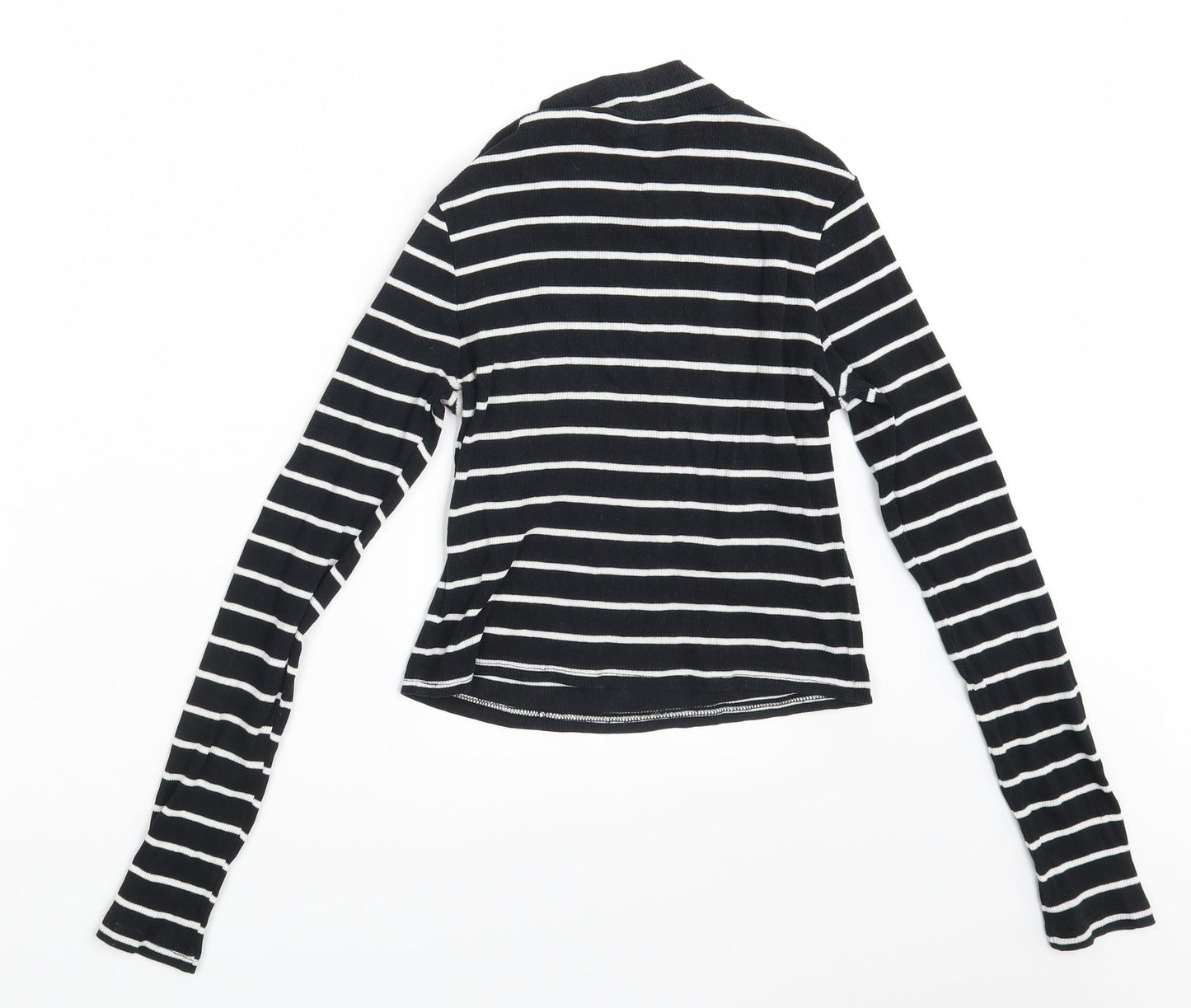 Divided Womens Black Striped  Pullover Jumper Size S