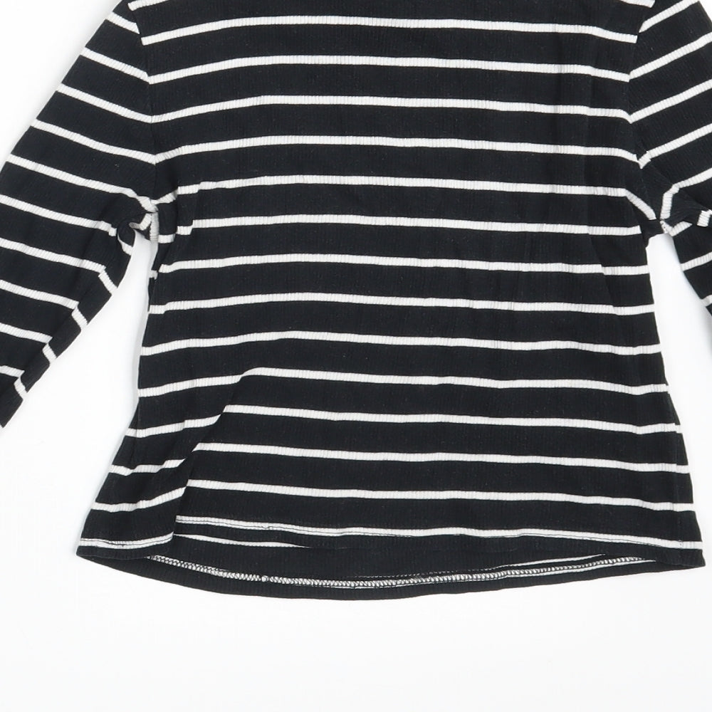 Divided Womens Black Striped  Pullover Jumper Size S