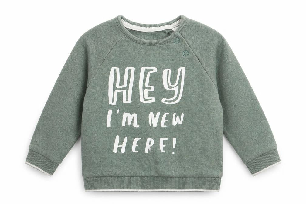 Front view of George Baby Green jumper, size 18-24, Months - Hey I am New Here