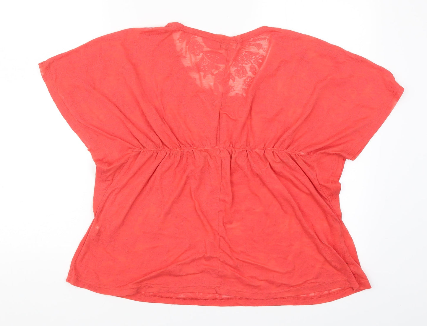 Coline Womens Red Paisley  Basic T-Shirt Size M